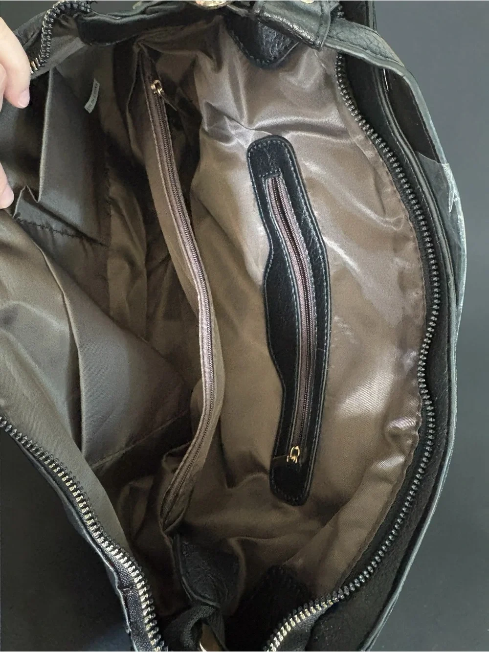 Black Faux Leather Hobo Purse